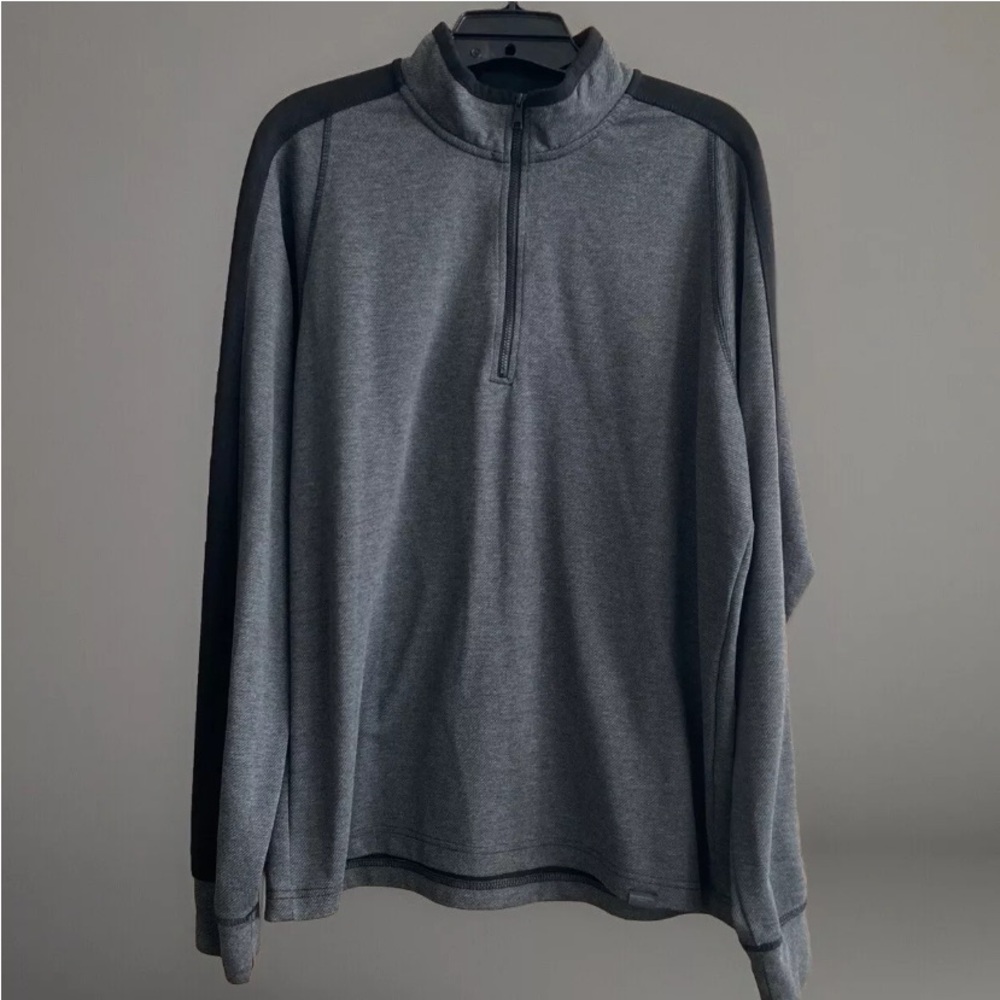 Hawke & Co Shirts Men's Large Grey 1/4 Zip Long Sleeve Pullover Golf Jacket